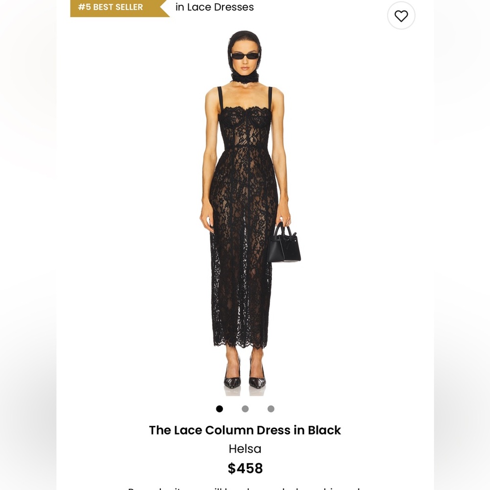 ELSA Black Lace Midi Dress